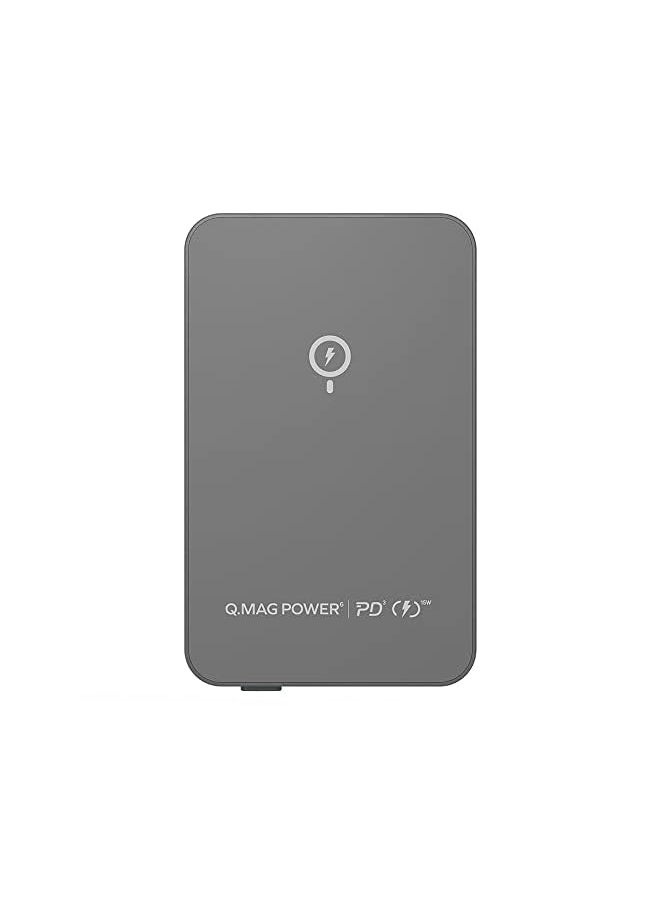 Momax - Ip107 Q.Mag Power7 10000Mah Magnetic Wireless Charger Power Bank Portable External Mobile Power Pack For Iphone 8 13 Series Samsung Galaxy S21 S20 Air Pods Pro Dark Grey - Image 1