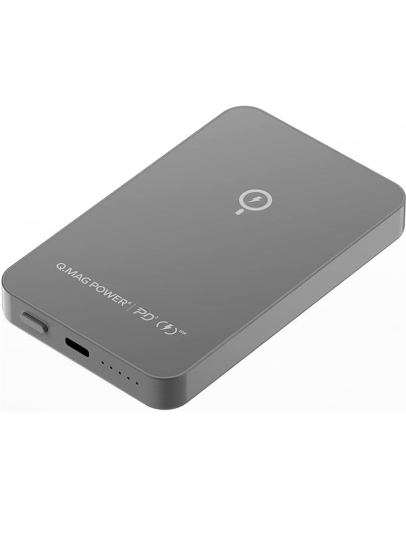 Momax - Ip107 Q.Mag Power7 10000Mah Magnetic Wireless Charger Power Bank Portable External Mobile Power Pack For Iphone 8 13 Series Samsung Galaxy S21 S20 Air Pods Pro Dark Grey - Image 1