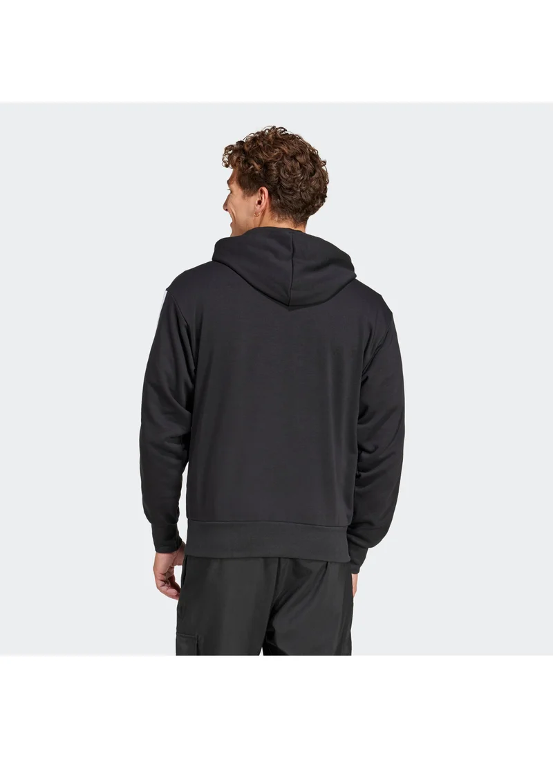 Adidas M 3S Ft Hd Black Hooded Sweat Sweatshirts For Men