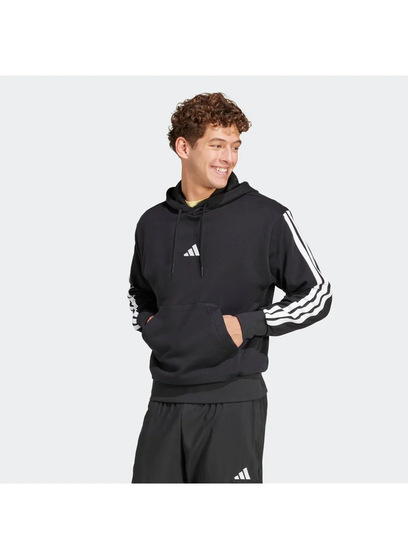 Adidas M 3S Ft Hd Black Hooded Sweat Sweatshirts For Men