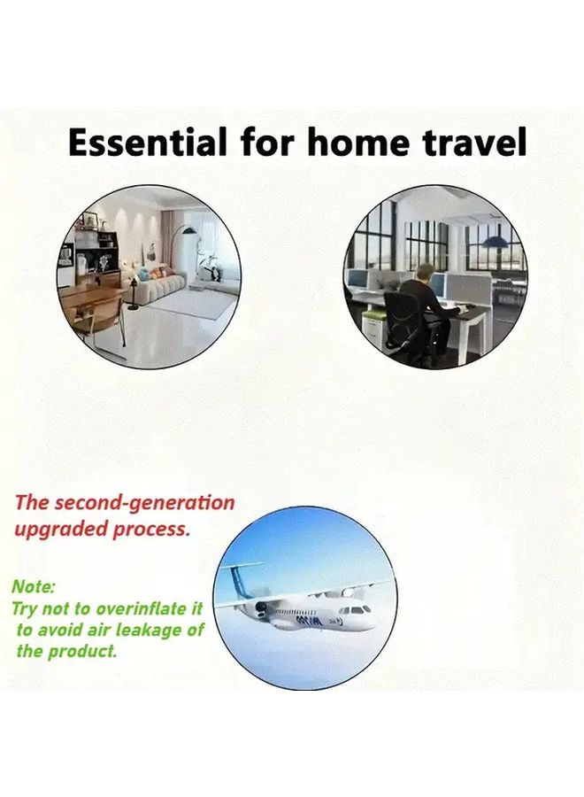 Blue Plush Leg Pillow with Inflatable Cushion Portable Footrest for Home and Outdoor - Image 4