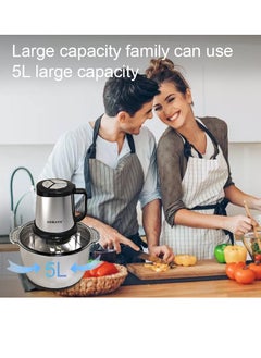 sokany Sokany 800w meat grinder electric, electric meat grinder 5l stainless steel meat blender food chopper for meat, vegetables, fruits and nuts with 4 sharp blades. (800w, 5l)  - Image 5