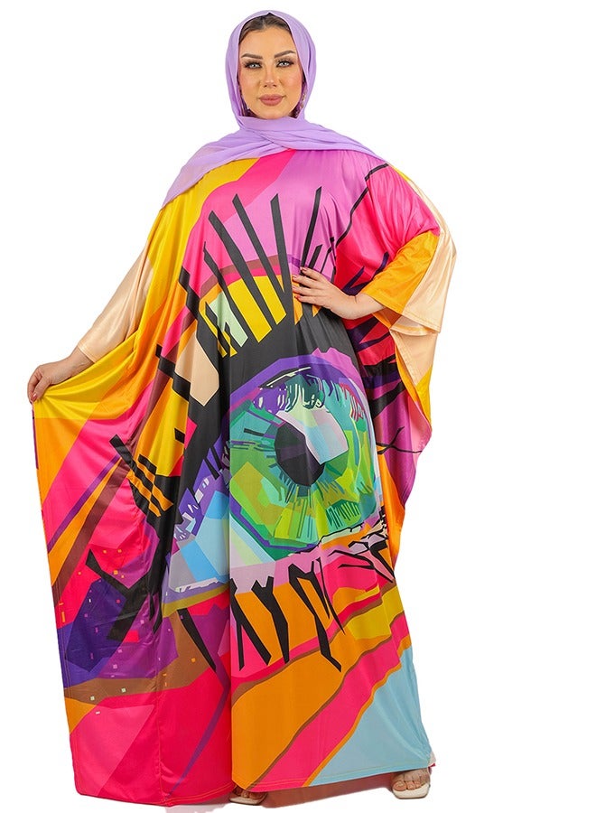 Zmurud Jersey Jalabiya- printed  - Image 1