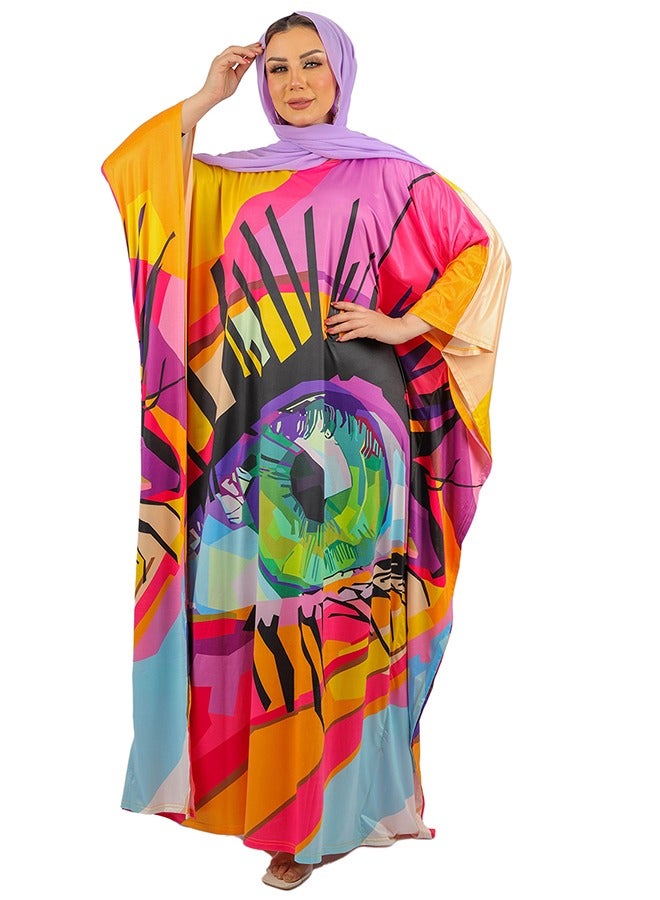 Zmurud Jersey Jalabiya- printed  - Image 2