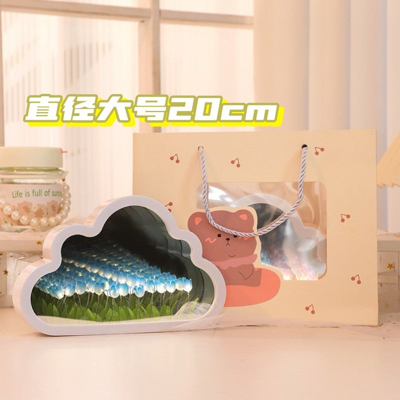 Cloud Mirror Tulip Night Light Flower Sea Diy Handmade Material Pack Luminous Ornament Ambient Light Birthday Gift - Image 2