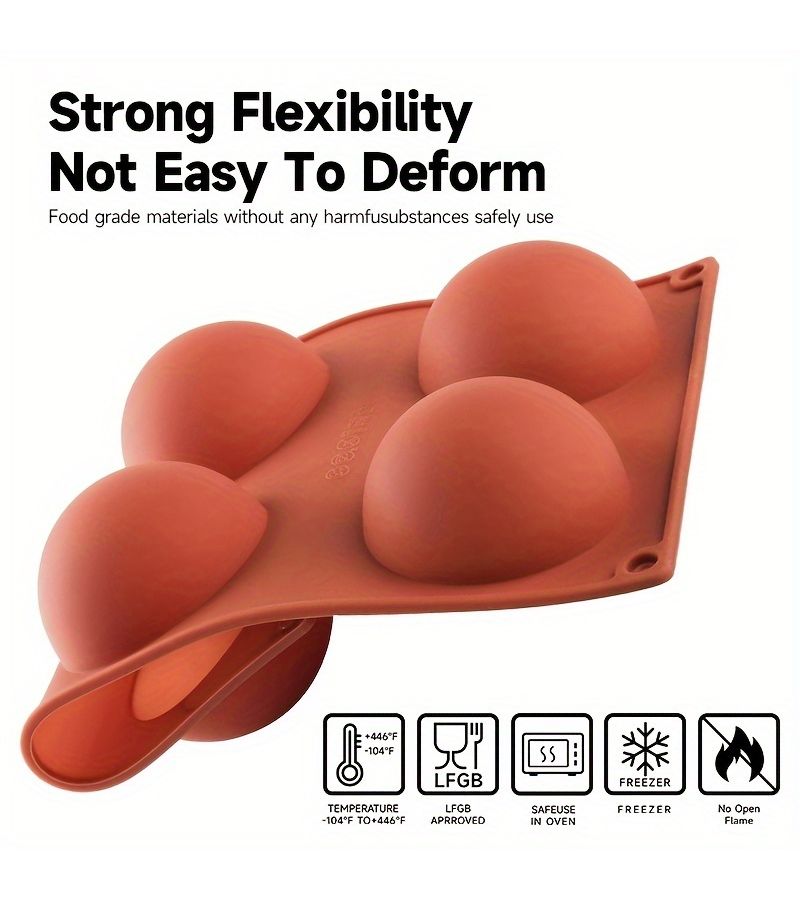 2pcs Silicone Molds Nonstick Dome Baking for Hot Chocolate Bombs Cakes - Image 5