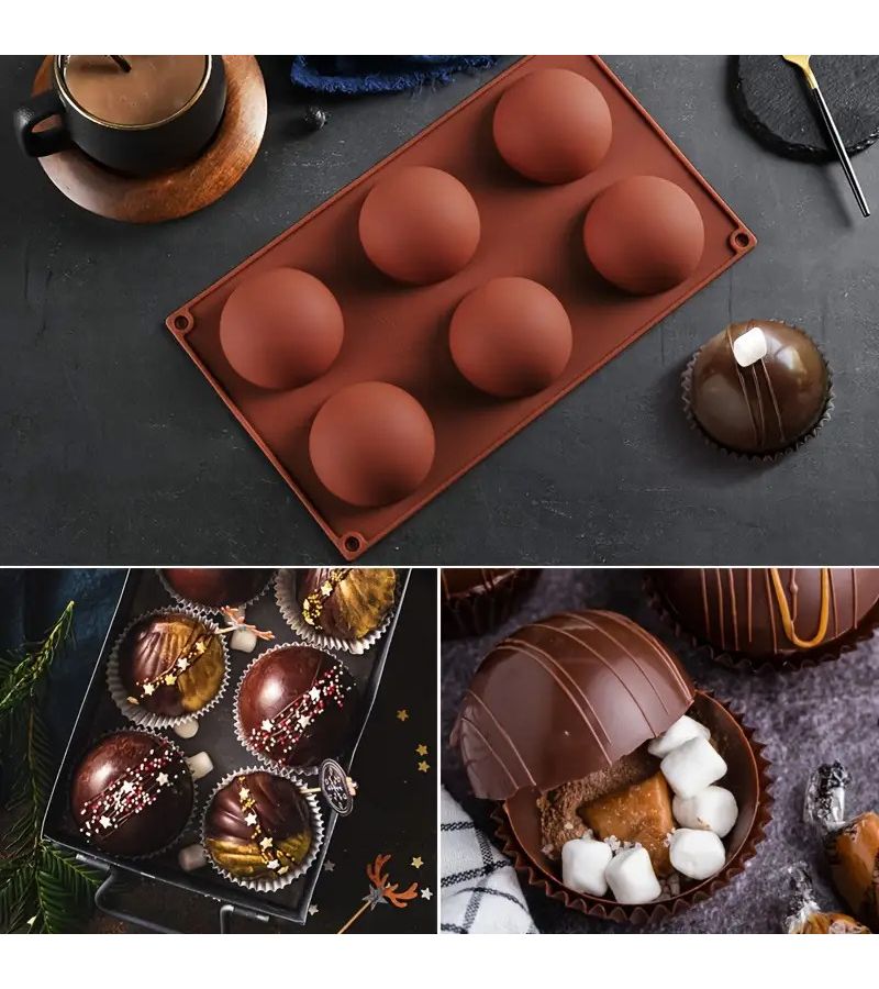 2pcs Silicone Molds Nonstick Dome Baking for Hot Chocolate Bombs Cakes - Image 3