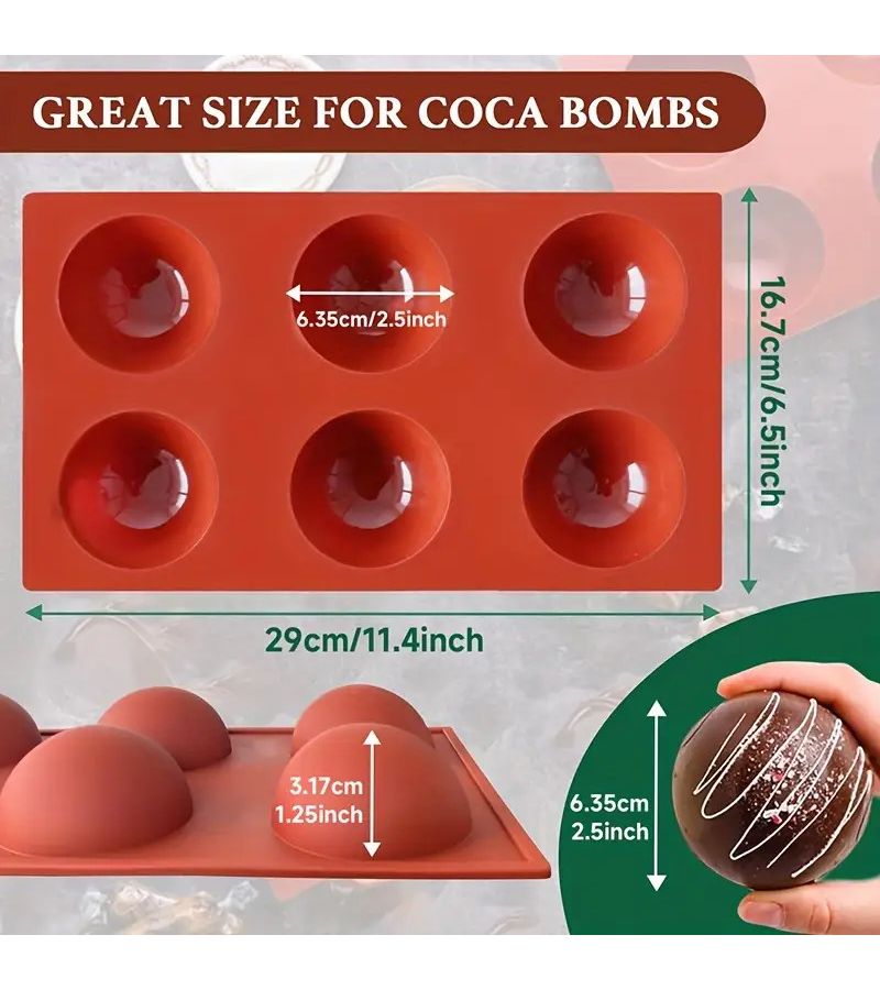 2pcs Silicone Molds Nonstick Dome Baking for Hot Chocolate Bombs Cakes - Image 2