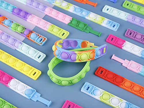 kapibarasensei 300Pcs Pop Bracelet Fidget Toy Wearable Fidget Bracelets Push Poping Bubble Sensory Toys Stress Relief Finger Press Silicone Wristband for Kids and Adults ADHD ADD Autism Anxiety - Image 5