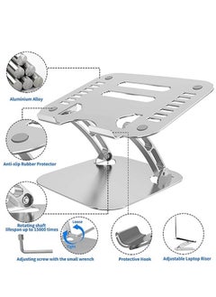 Haing Adjustable Foldable Heat Vent Laptop Stand for Desk Multi Angle Stand With Heat Vent To Elevate Laptop Notebook Holder for Laptop Raiser  - Image 2