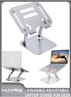 Haing Adjustable Foldable Heat Vent Laptop Stand for Desk Multi Angle Stand With Heat Vent To Elevate Laptop Notebook Holder for Laptop Raiser  - Image 1