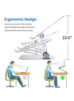 Haing Adjustable Foldable Heat Vent Laptop Stand for Desk Multi Angle Stand With Heat Vent To Elevate Laptop Notebook Holder for Laptop Raiser  - Image 4