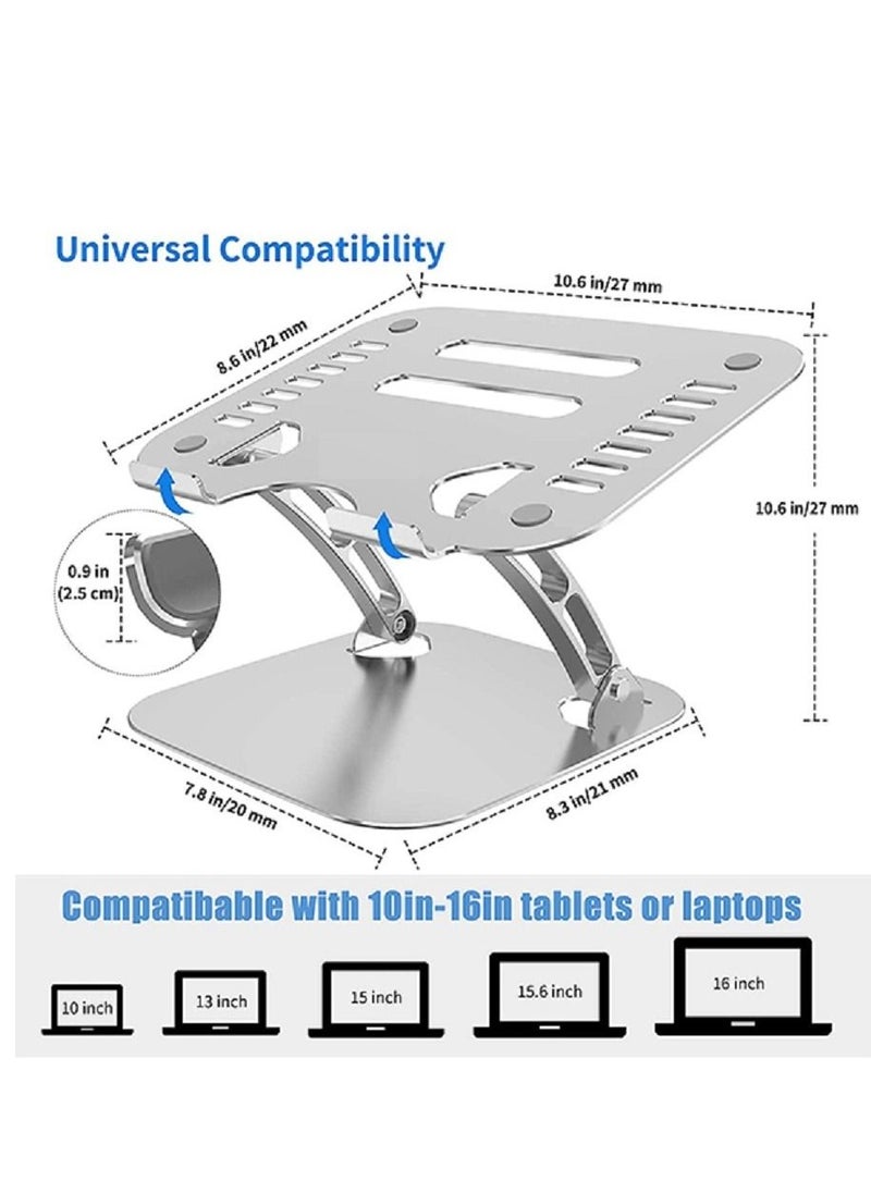 Adjustable Foldable Heat Vent Laptop Stand for Desk Multi Angle Stand With Heat Vent To Elevate Laptop Notebook Holder for Laptop Raiser