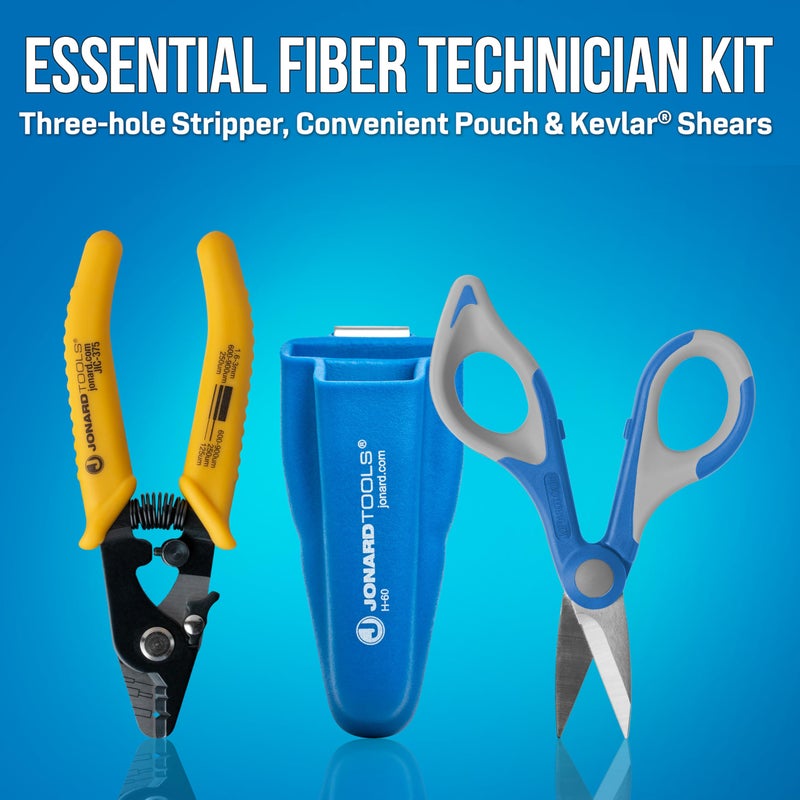 Jonard Tools TK-350 Fiber Optic Stripper & Kevlar Shears Kit â€“ Featuring Molded Pouch to Securely Hold 3 Hole Fiber Stripper and Kevlar Cutting Shears â€“ Ideal for Fiber Technicians - Image 2