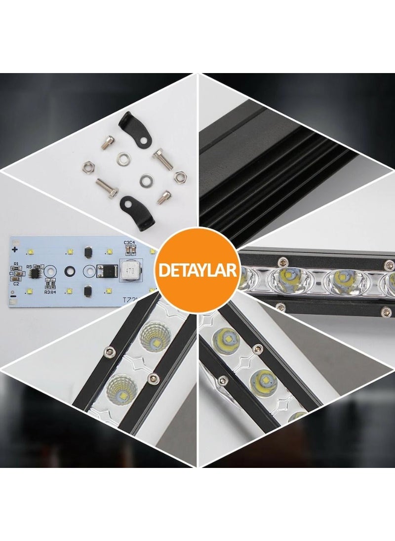 Techmaster - 144W 48 LED Single Row Offroad Diffuser Daytime Running Light Lamp Projector - Image 1