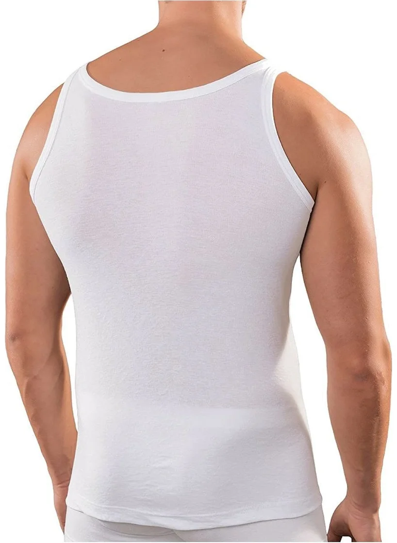 Anthony Jackson Box of 5 Premium Classic Men's Undershirt Alexander Extra Long - Combed Thin Twill Organic Cotton
