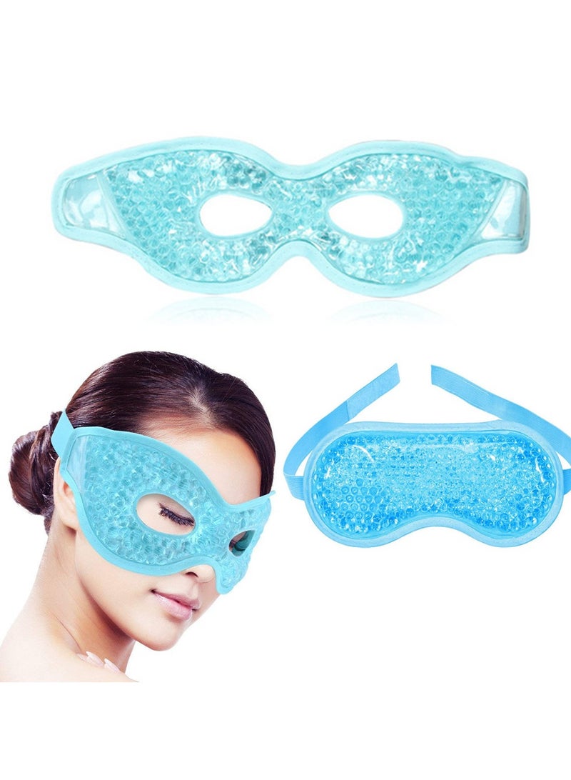 2pcs هلام تبريد قناع العين الجافة ، هلام قناع النوم التي يمكن استخدامها مرارا وتكرارا لتسخين العين الدافئة كيس الثلج ، تنطبق على انتفاخ و صداع العين السوداء - Image 1