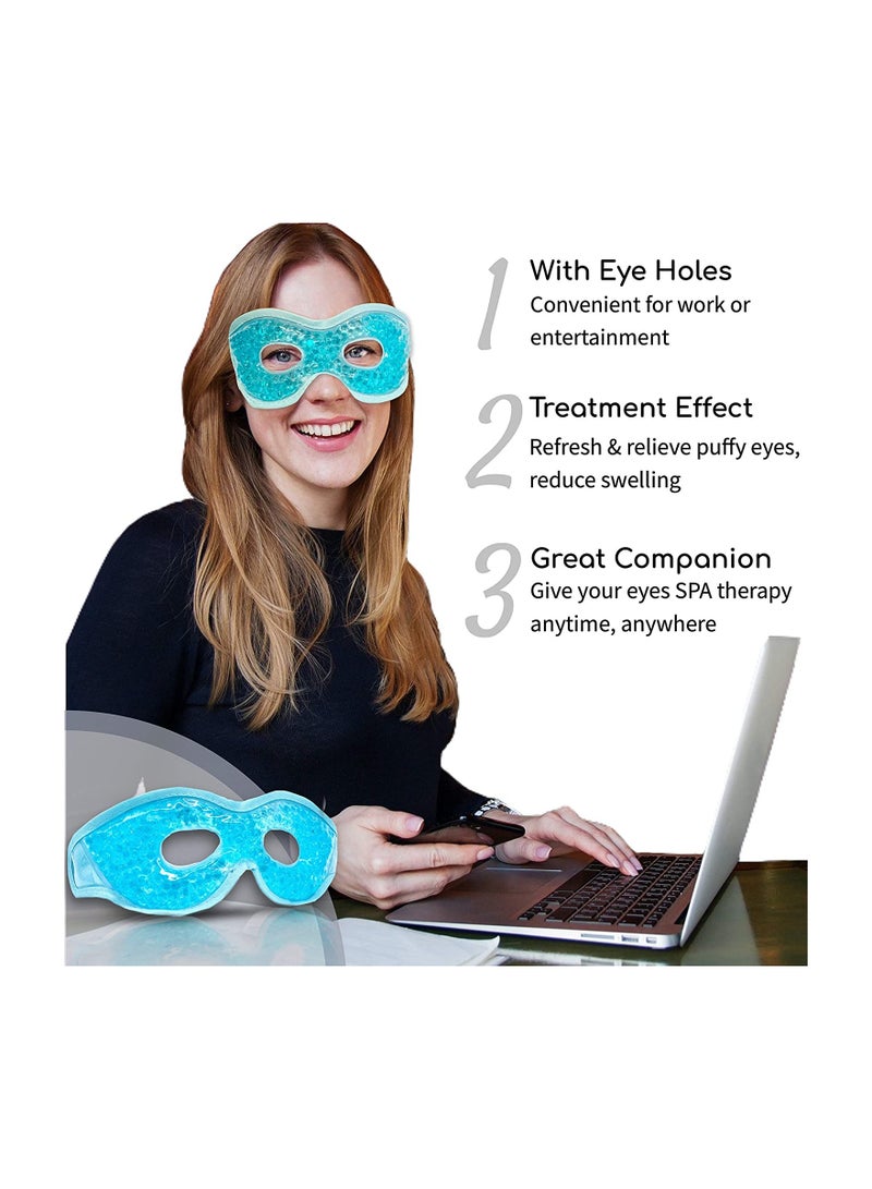 2pcs هلام تبريد قناع العين الجافة ، هلام قناع النوم التي يمكن استخدامها مرارا وتكرارا لتسخين العين الدافئة كيس الثلج ، تنطبق على انتفاخ و صداع العين السوداء - Image 5