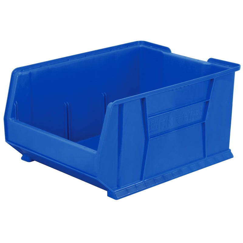AkroMils 30289 SuperSize AkroBins Plastic Storage Bins SpaceSaving Stackable Bins for Garage Classroom Warehouse Organization 24Inch L x 18Inch W x 12Inch H Blue 1Pack
