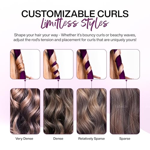Fabskin Heatless Hair Curler Set For Women | Satin Silk Curling Rod Headband With Hair Clutcher and Scrunchies - Pink - Image 3