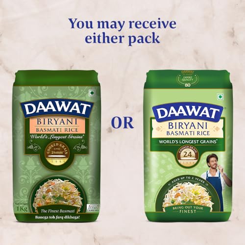 Daawat Biryani Basmati Rice| World S Longest Rice Grain Expands 24Mm* | Tasty, Non-Sticky & Rich Aroma |Naturally Aged|1 Kg.. - Image 2