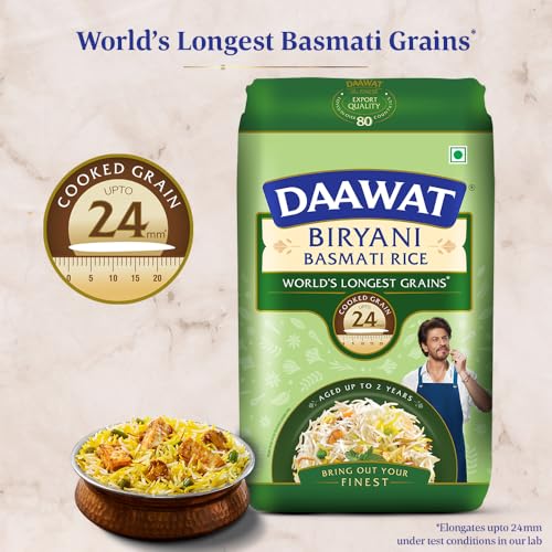 Daawat Biryani Basmati Rice| World S Longest Rice Grain Expands 24Mm* | Tasty, Non-Sticky & Rich Aroma |Naturally Aged|1 Kg.. - Image 4