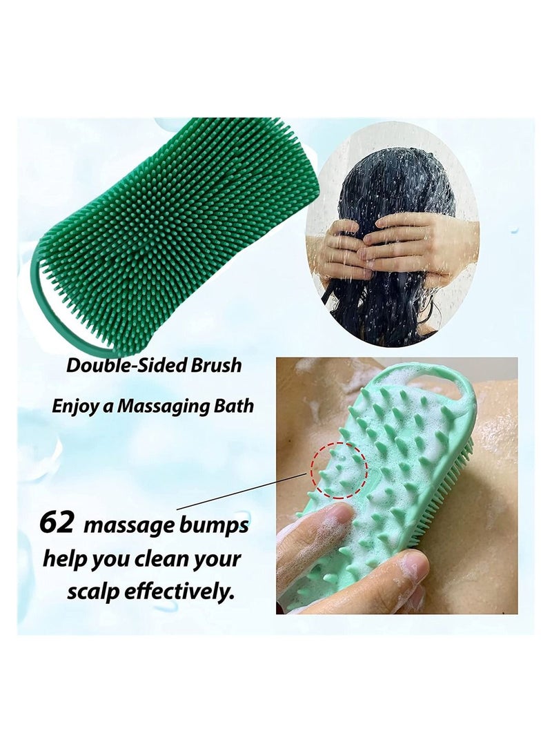 2-Pack Facial Brush, Silicone Body Scrub, Exfoliating Loofah, Scalp Massager, Cleansing Brush Handle - Image 4