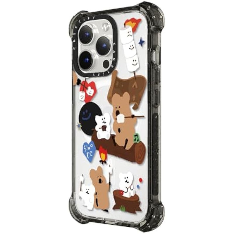 Casetify Bounce iPhone 15 Pro Case 【6X Military Grade Drop Tested / 21.3ft Drop Protection/Compatible with Magsafe】 - Cute Prints - S'More ! - Clear Black - Image 5