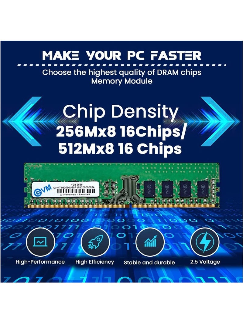 4GB DDR4 2666MHz Long DIMM Desktop RAM Memory (EVMT4G2666U88P) - Image 3