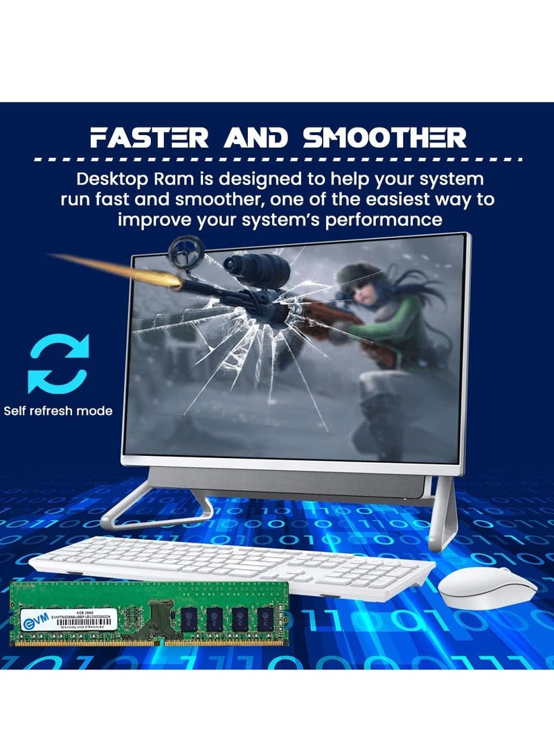 4GB DDR4 2666MHz Long DIMM Desktop RAM Memory (EVMT4G2666U88P) - Image 4