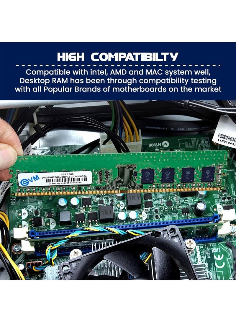 4GB DDR4 2666MHz Long DIMM Desktop RAM Memory (EVMT4G2666U88P) - Image 5