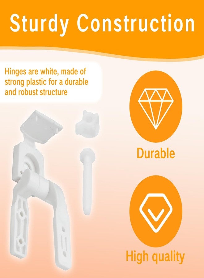 YAFIYGI White Plastic Toilet Seat Hinge Replacement with Bolts, Screws, and Nuts, Universal Toilet Seat Bracket Hardware for Replacement and Repair. - Image 4