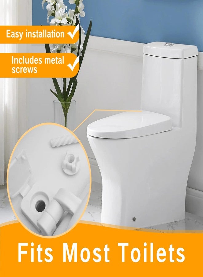 YAFIYGI White Plastic Toilet Seat Hinge Replacement with Bolts, Screws, and Nuts, Universal Toilet Seat Bracket Hardware for Replacement and Repair. - Image 5