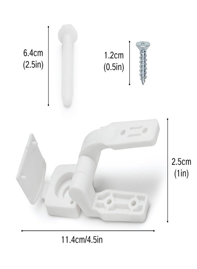 YAFIYGI White Plastic Toilet Seat Hinge Replacement with Bolts, Screws, and Nuts, Universal Toilet Seat Bracket Hardware for Replacement and Repair. - Image 2
