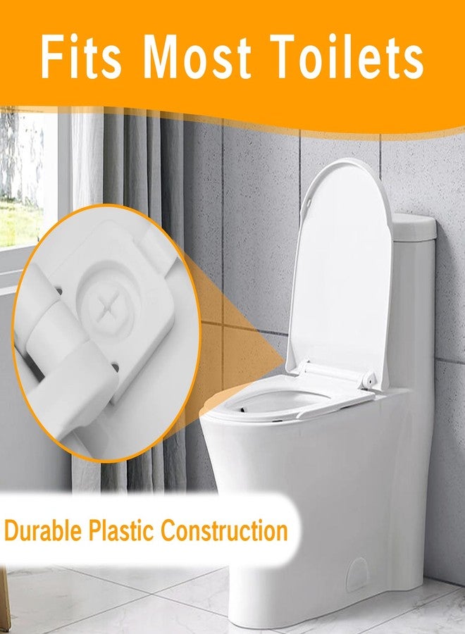 YAFIYGI White Plastic Toilet Seat Hinge Replacement with Bolts, Screws, and Nuts, Universal Toilet Seat Bracket Hardware for Replacement and Repair. - Image 3