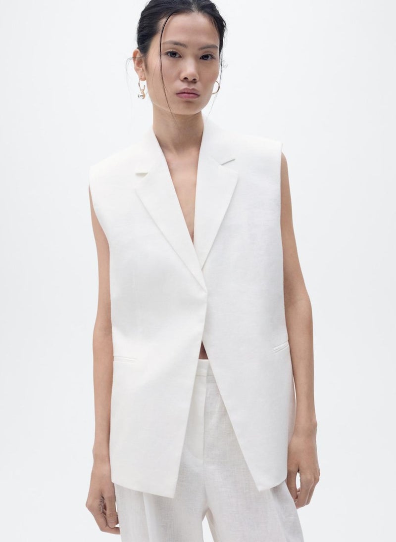 MANGO - Straight-Fit Linen Suit Trousers - Image 1