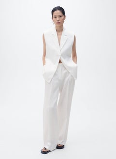 MANGO Straight-Fit Linen Suit Trousers  - Image 4
