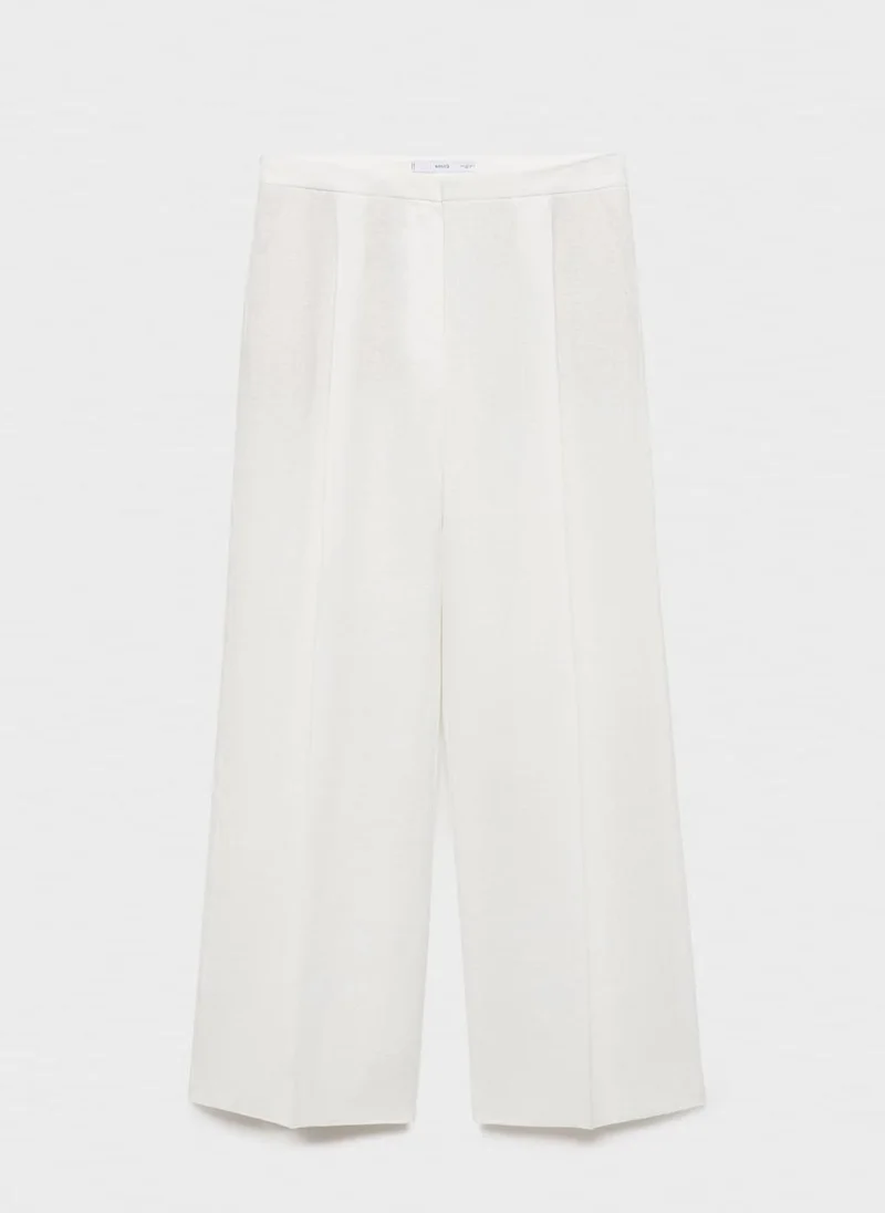 MANGO Straight-Fit Linen Suit Trousers