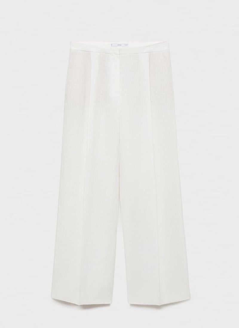 MANGO - Straight-Fit Linen Suit Trousers - Image 1