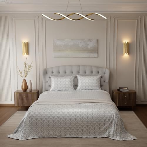 Stoa Paris Satin Bedsheet King Size Bed, Premium Bedding Set with Pillow Cover, Made with Quick Drying 300 TC Satin Fabric to Embrace Luxury, Elegance Collection, Blue, Combo 5 - Image 2
