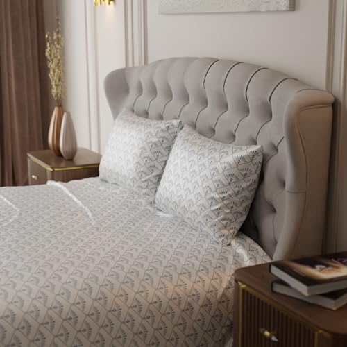 Stoa Paris Satin Bedsheet King Size Bed, Premium Bedding Set with Pillow Cover, Made with Quick Drying 300 TC Satin Fabric to Embrace Luxury, Elegance Collection, Blue, Combo 5 - Image 5