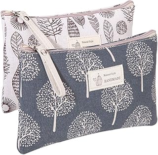 Kimoli 2 Pcs Women Funny Makeup Bag Cute Cosmetic Bag Pouch for Purse Toiletry Bag - Image 1