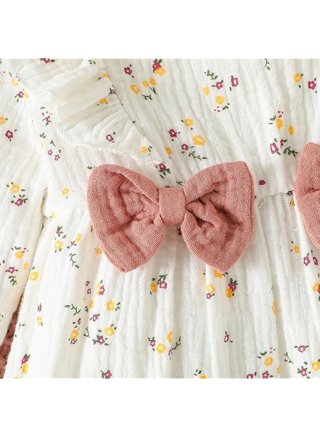 KASTWAVE Newborn Baby Girl Romper Cotton Long Sleeve Jumpsuit With Headband Newborn Coming Home Outfit For Baby 3 6 Months Girl - Image 5