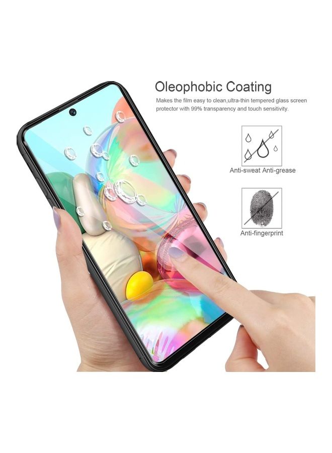 ICS 2-Piece Tempered Glass Screen Protector For Samsung Galaxy A52 Clear/Black - Image 2