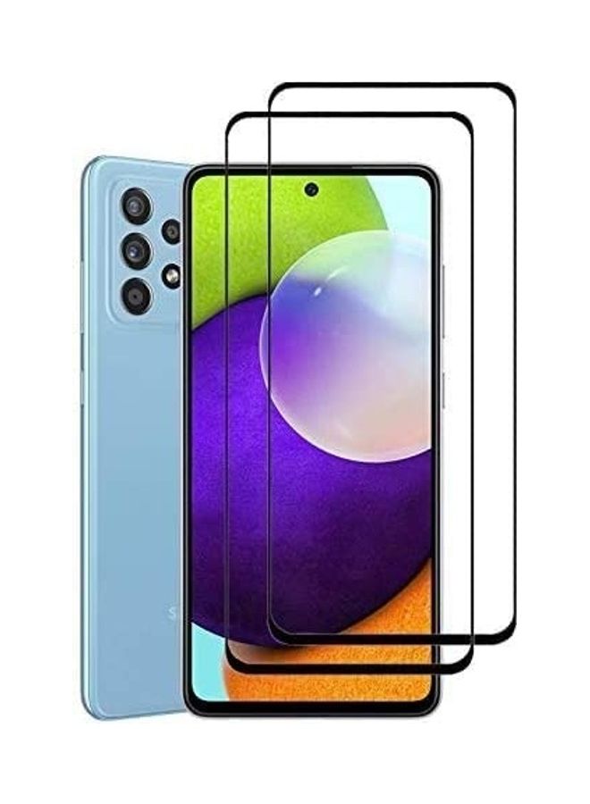 ICS 2-Piece Tempered Glass Screen Protector For Samsung Galaxy A52 Clear/Black - Image 1
