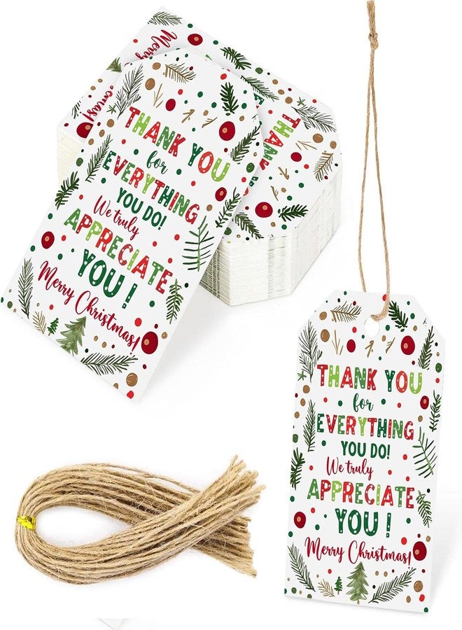 YYDESN Treat for You to Say Thank You for All You Do Gift Tag We Appreciate You Christmas Gift Tags with String Employee Appreciation Company Staff Christmas Holiday Favor Tags Pack of 20 (Appreciate B) - Image 1