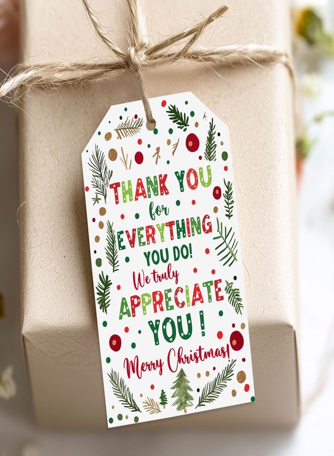 YYDESN Treat for You to Say Thank You for All You Do Gift Tag We Appreciate You Christmas Gift Tags with String Employee Appreciation Company Staff Christmas Holiday Favor Tags Pack of 20 (Appreciate B) - Image 5