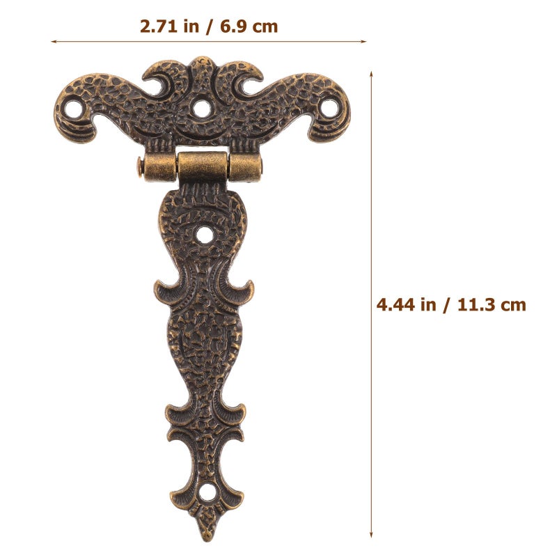 Vintage Zinc Alloy Wooden Jewelry Box Hinges 6Pcs Decorative Hardware with Screws - Image 3