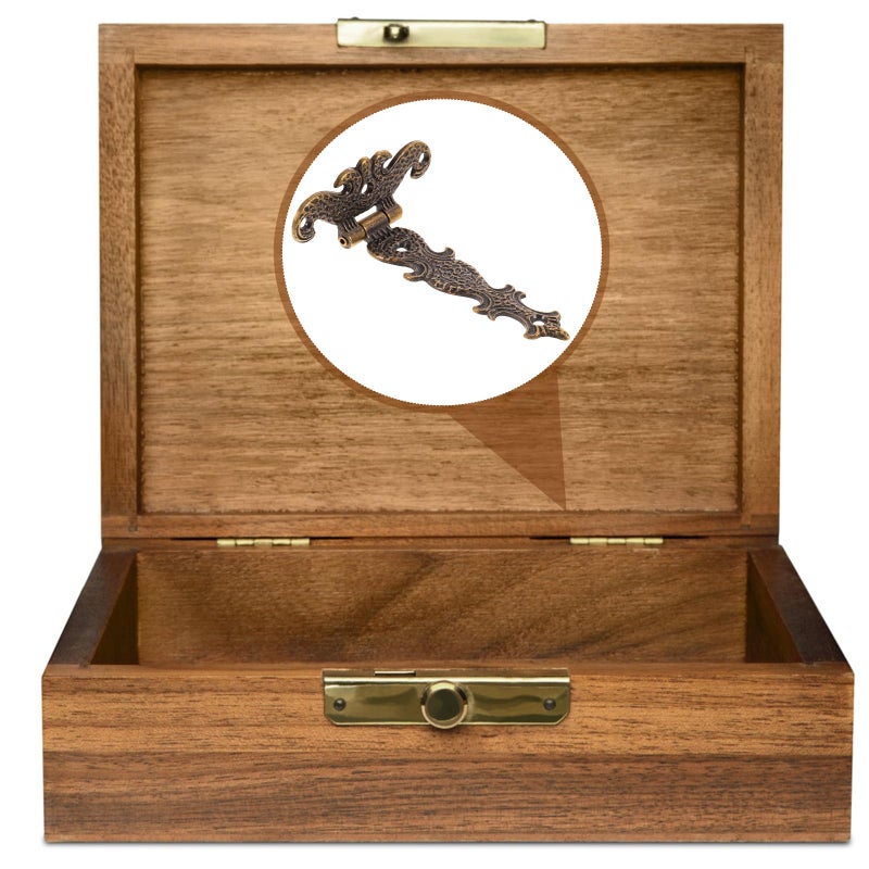 Vintage Zinc Alloy Wooden Jewelry Box Hinges 6Pcs Decorative Hardware with Screws - Image 5
