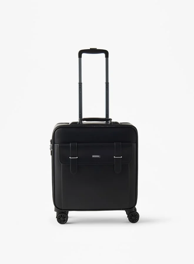 دوتشيني Men Solid Softcase Trolley Bag with Retractable Handle